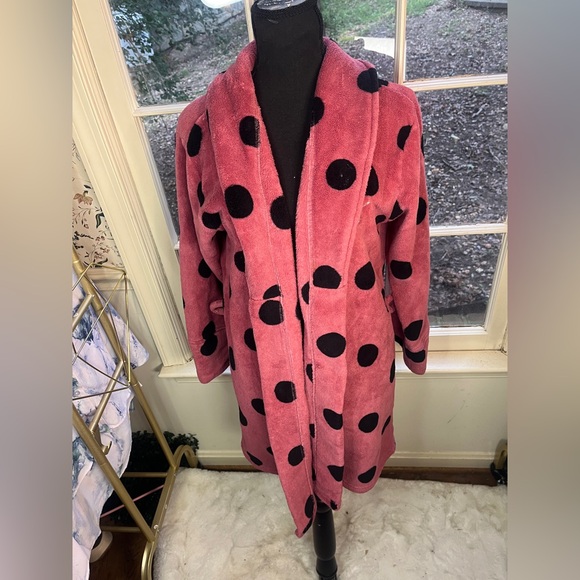 PINK and Black Polka Dot Women’s Robe Size XS - Picture 1 of 10